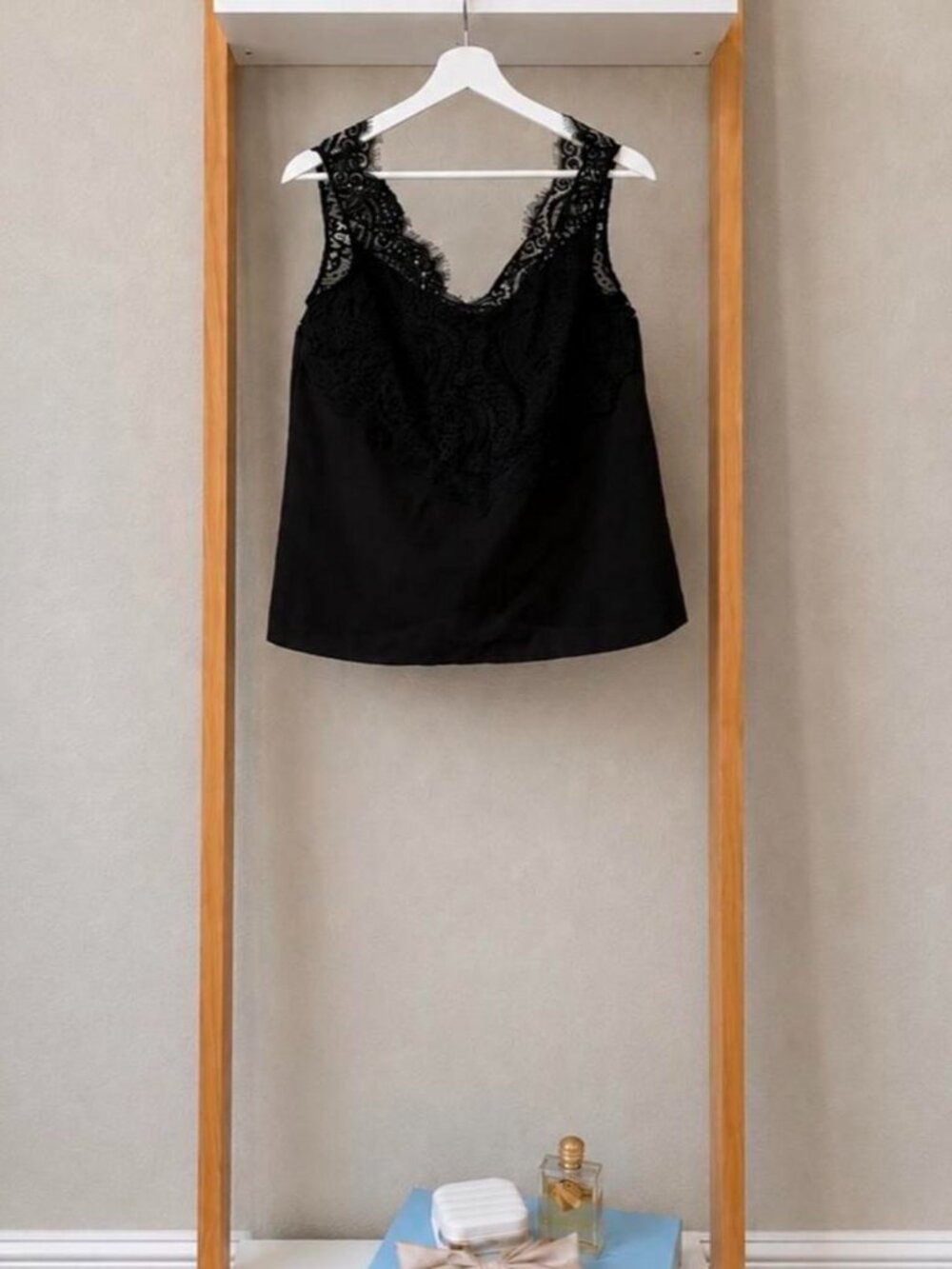 French Connection black lace cami top